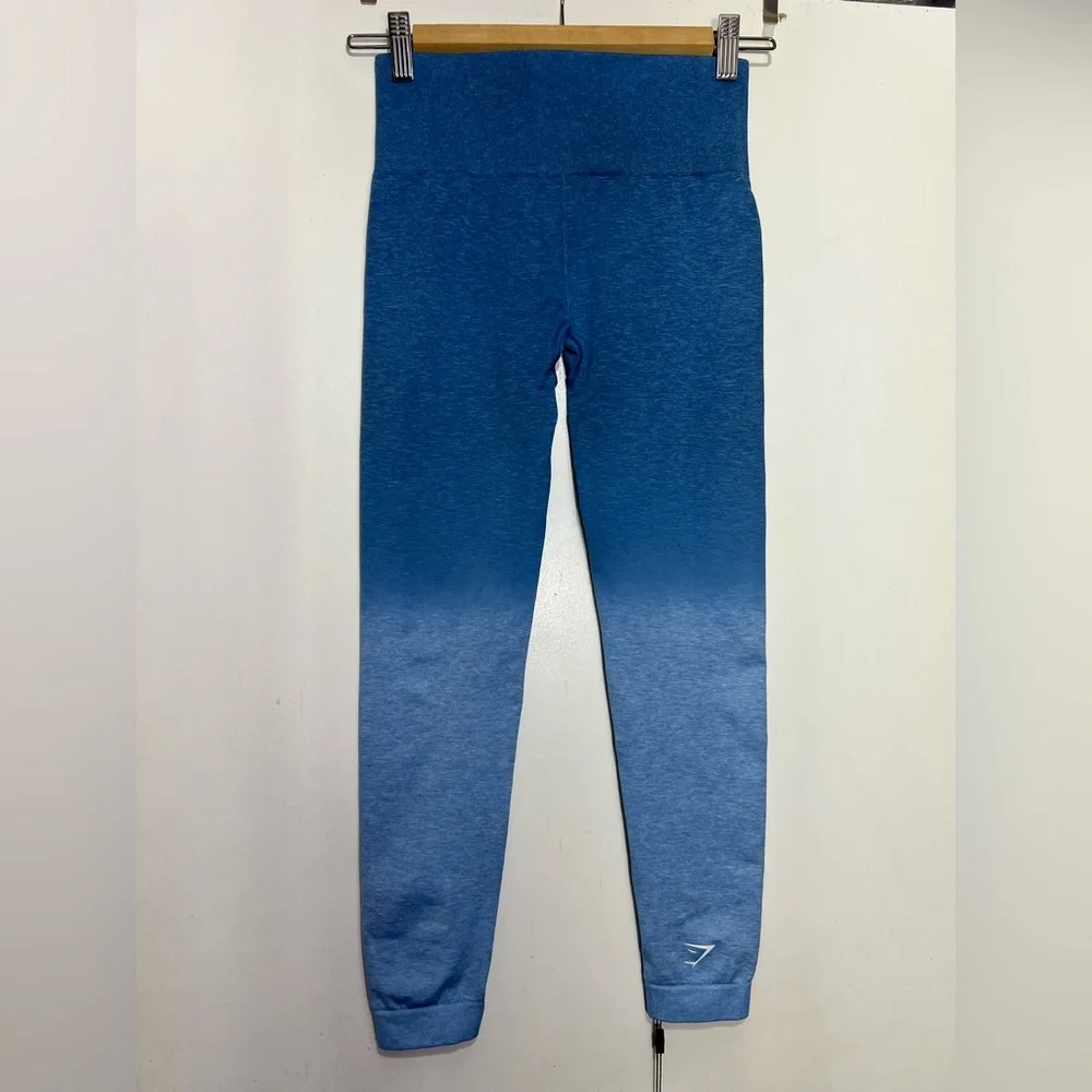 NWT Gymshark Adapt Ombre Seamless Set - Powder Blue Marl/Luna Blue - Size S - Picture 15 of 16